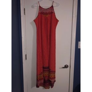 Coral High-Low Dress